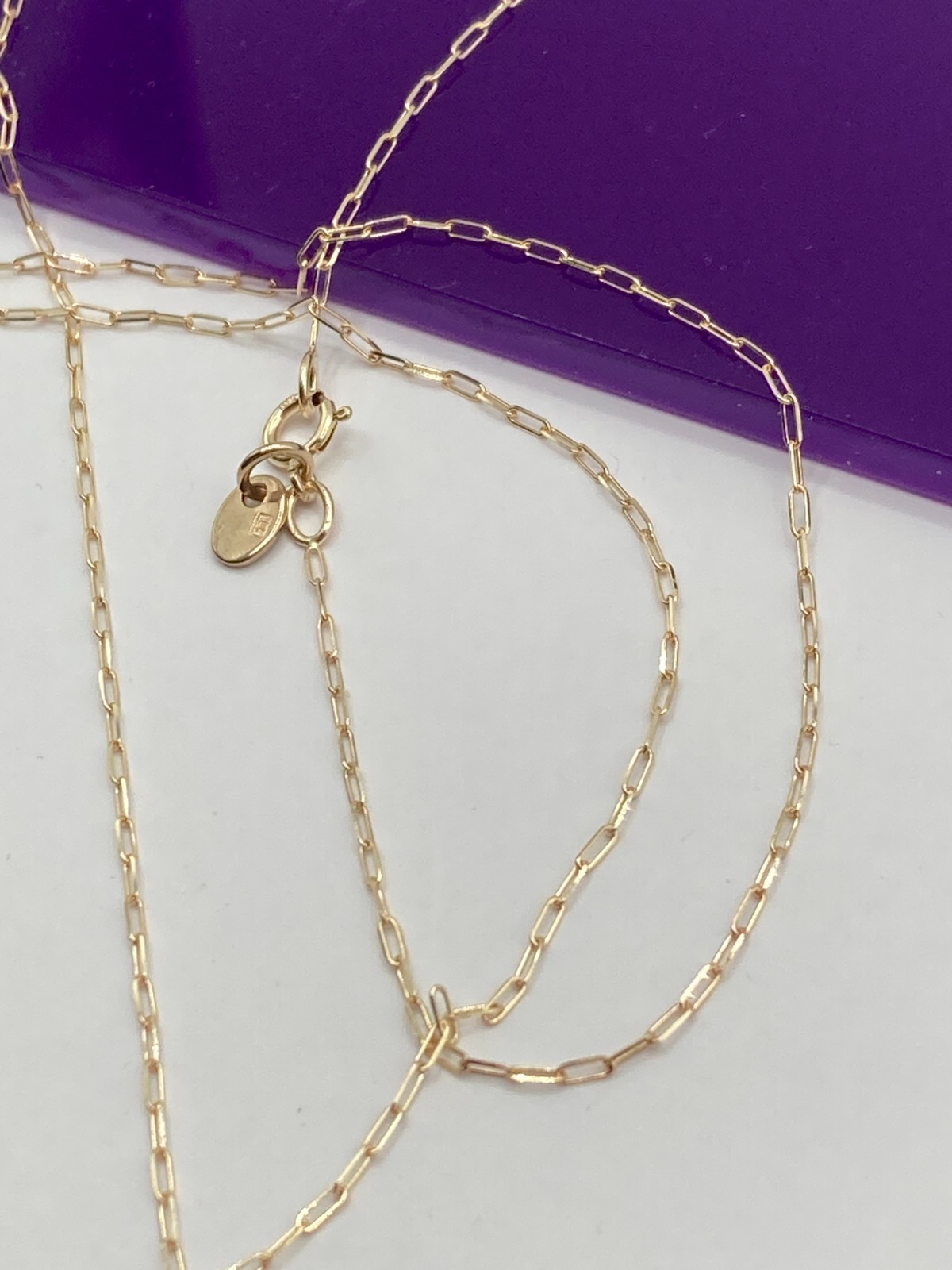 solid 10k gold paperclip chain necklace