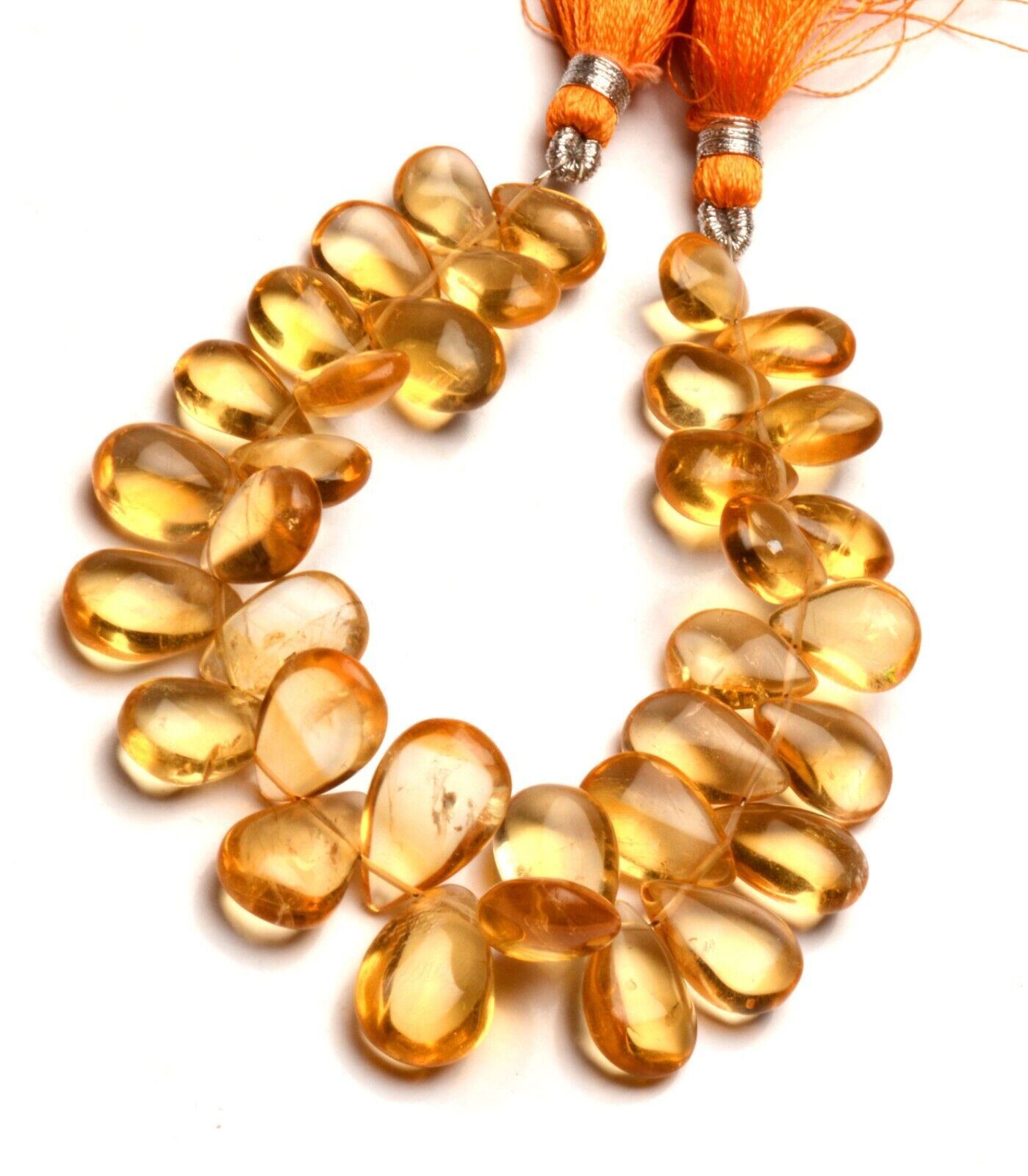 Natural Citrine Gemstone 11×8 to 15×9 mm Size Smooth Pear Shape Beads 7″ Strand
