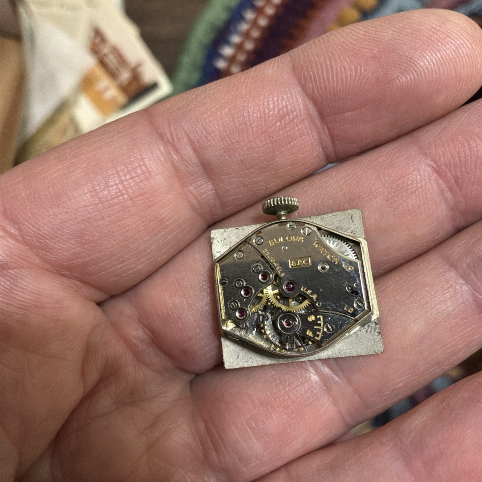 VTG Bulova Tank 10K GF 21J 8AC Movement 21.5mm Watch For Parts/Repair