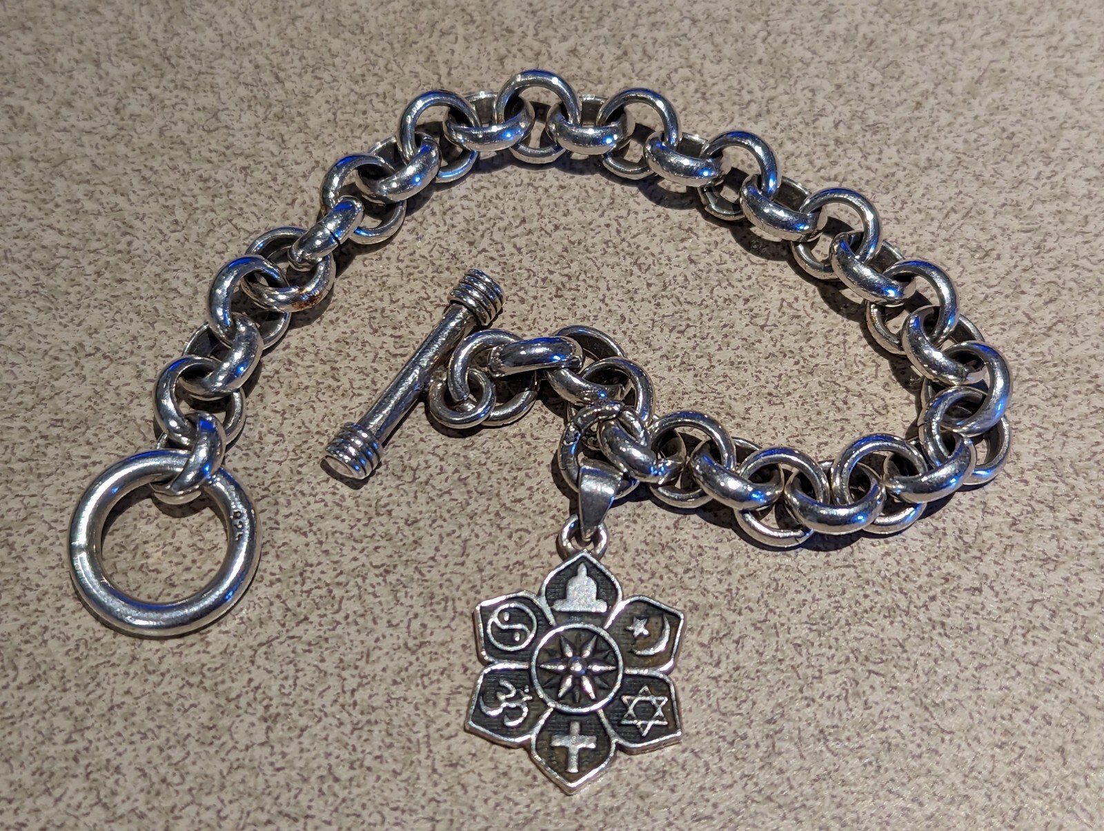 COEXIST MULTIFAITH INTERFAITH RELIGION Bracelet Charm Chain – SILVER