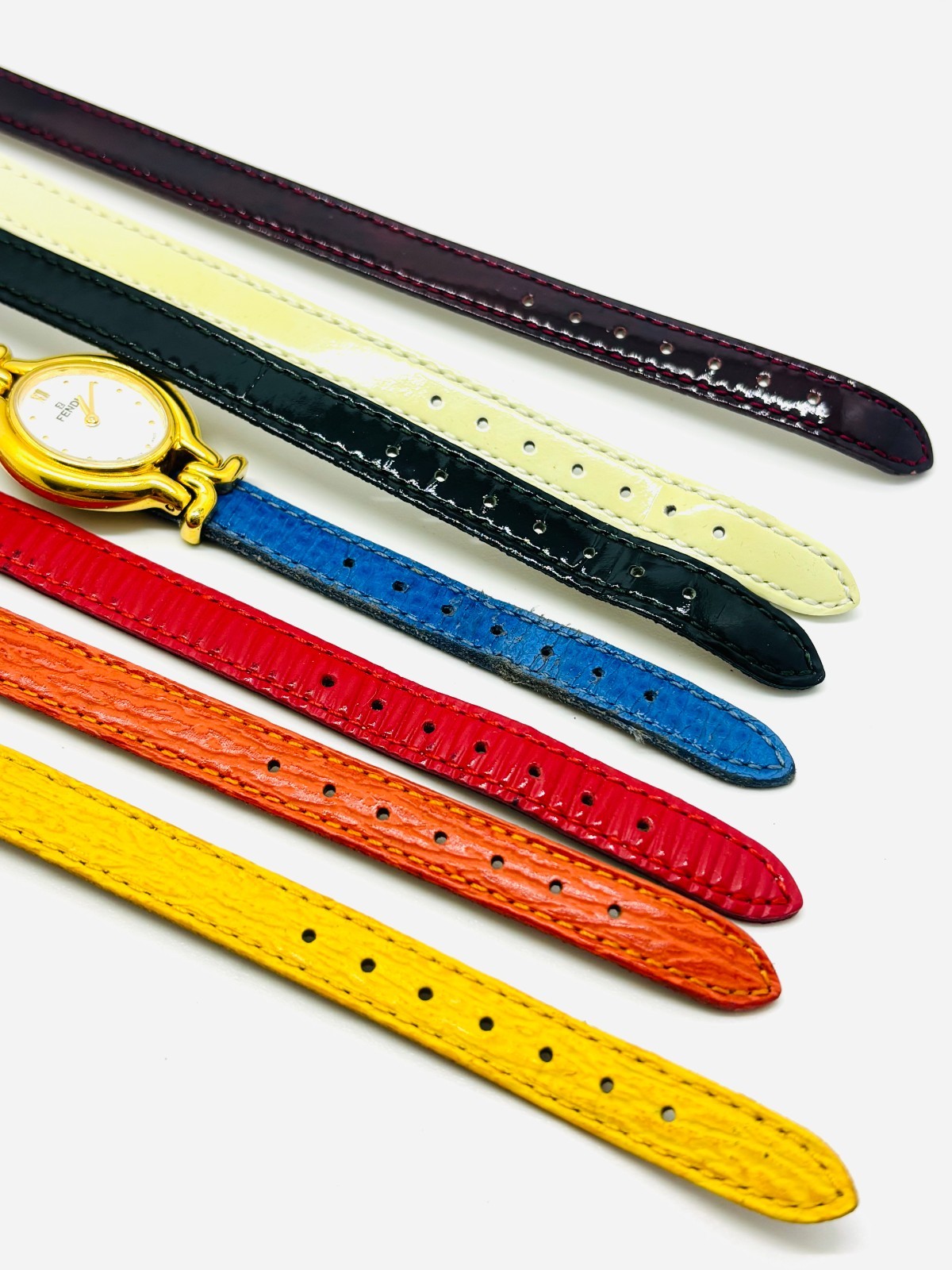 [Near MINT] Fendi 640L Chameleon Change 5 Color Belts Watch Quarts w/Case