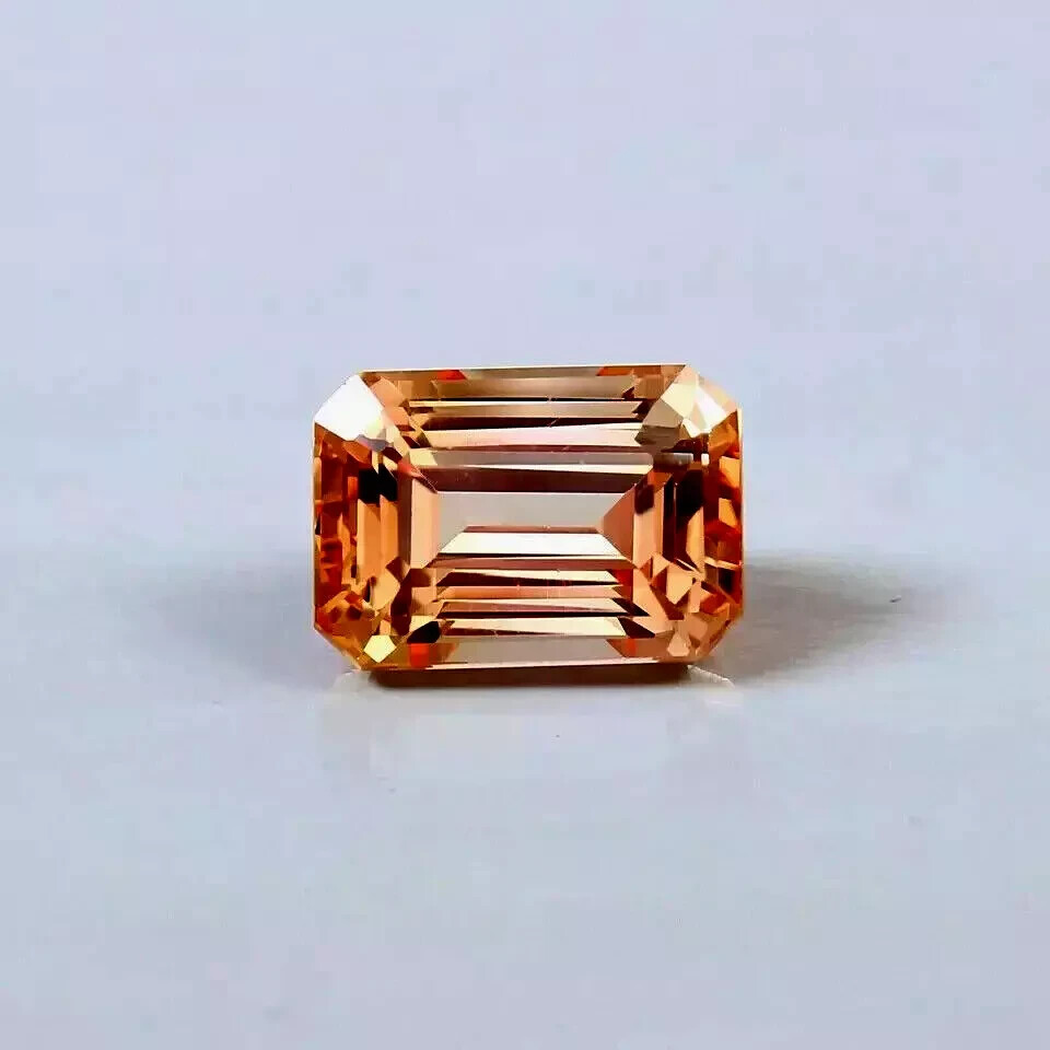 Medagascar Golden Umba Sapphire 7-9Ct Natural Loose Emerald Cut EGL Gemstone