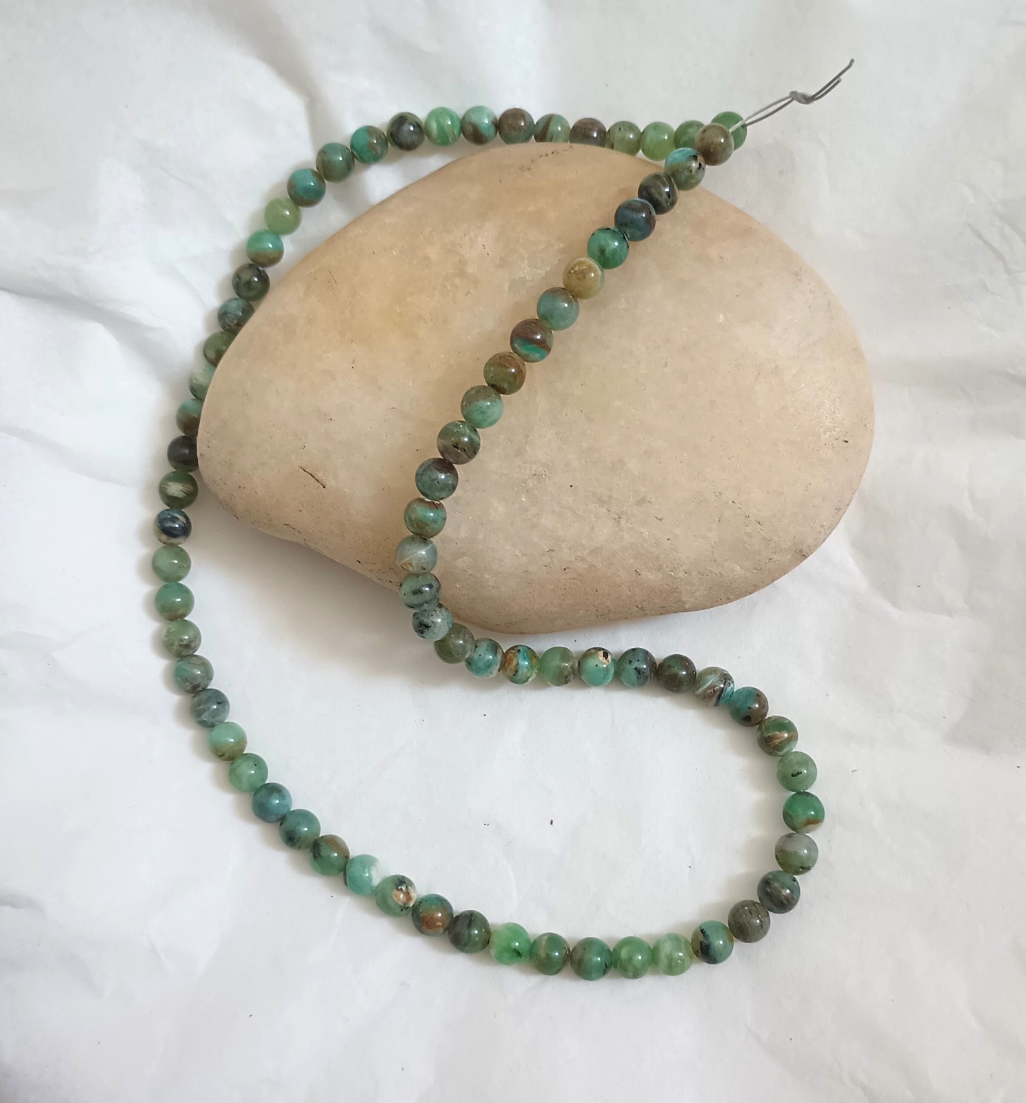 PERUVIAN OPAL 6MM ROUND BEADS – 17.75″ Strand – 5646E