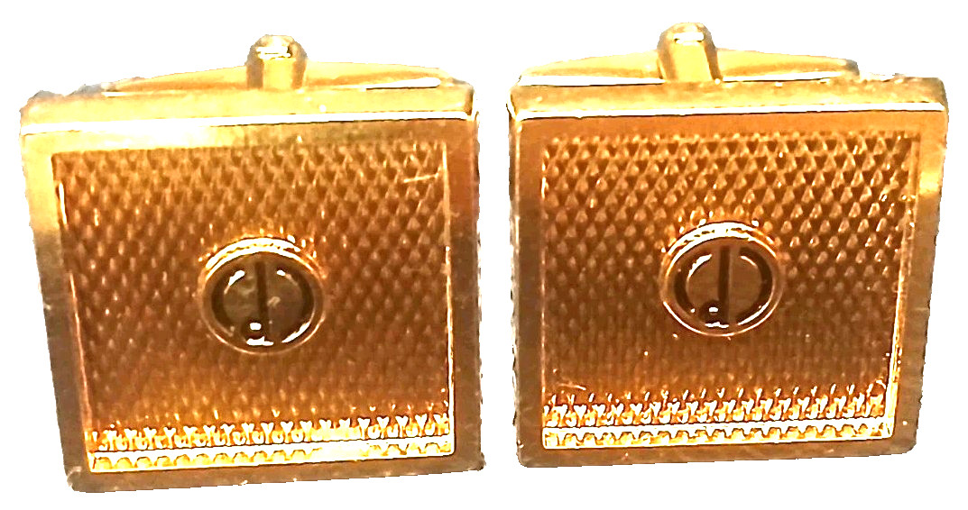 Dunhill Cufflinks Mens Gold Tn Formal Square Classic Luxury Designer Gift Boxed