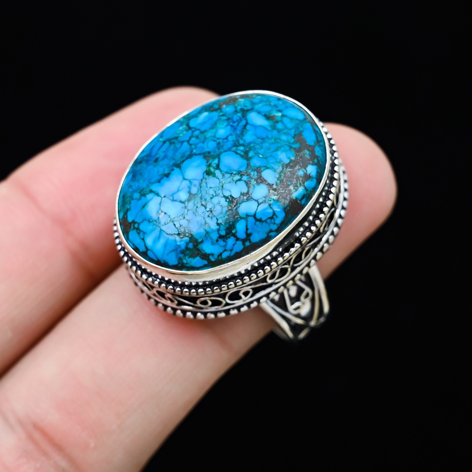 Turquoise Gemstone 925 Sterling Silver Handmade Jewelry Ring Gift For Love