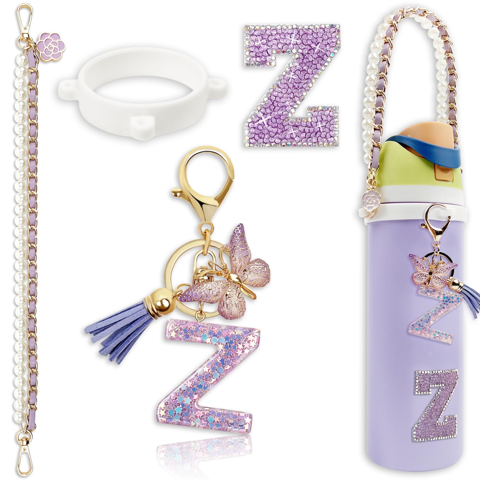 BydGxy Letter Handle Strap Accessories with Cute Initial Charm Compatible wit…