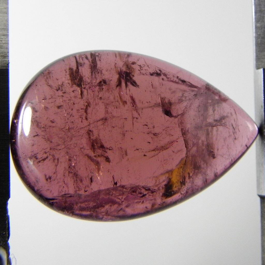 25 cts rubellite pink tourmaline tear drop pear cabochon mozambique