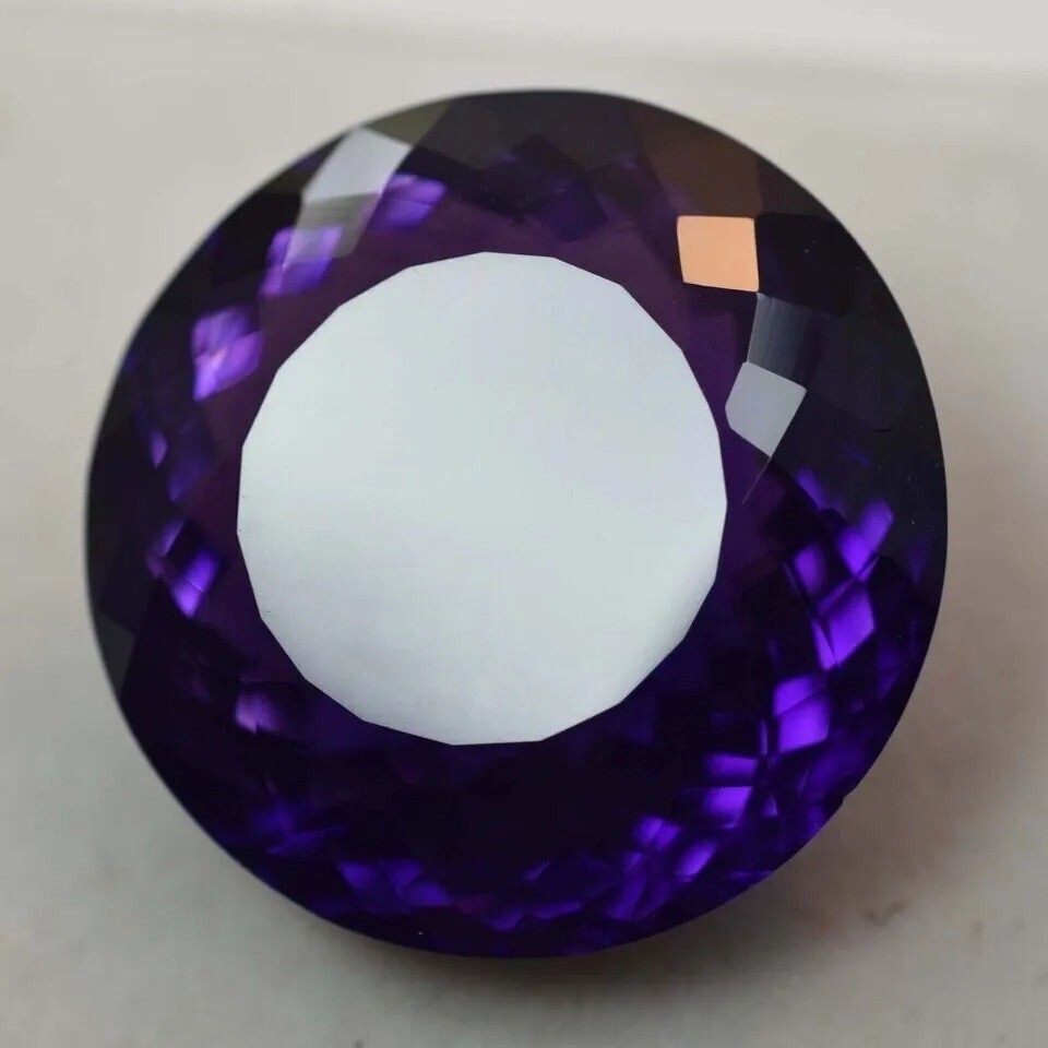 98.54 Ct Natural Russian Purple Amethyst Round Cut CERTIFIED Gemstone Huge Size