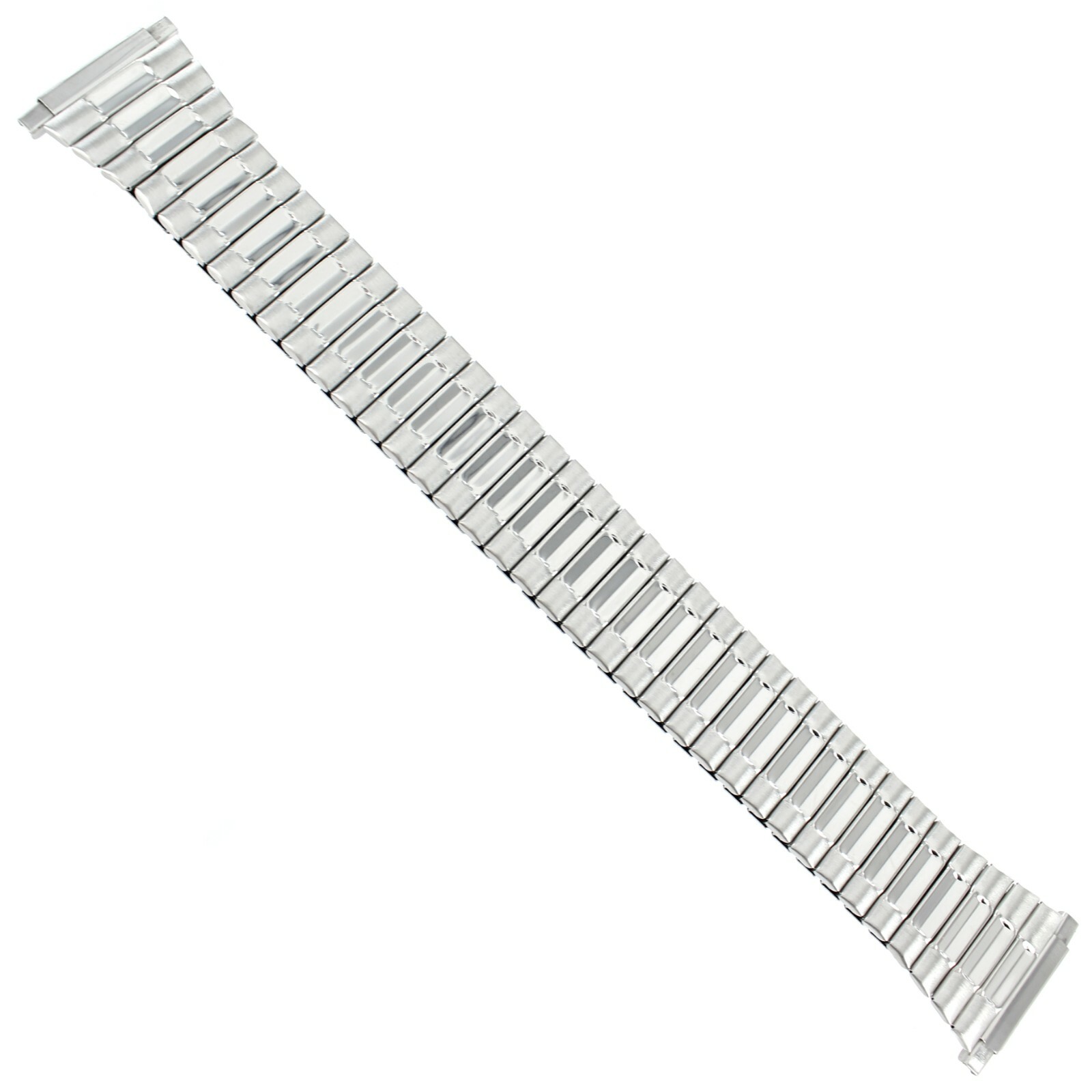 16-22mm Milano Brushed/Shiny Stainless Steel Tapered Mens Stretch Watch Band XL