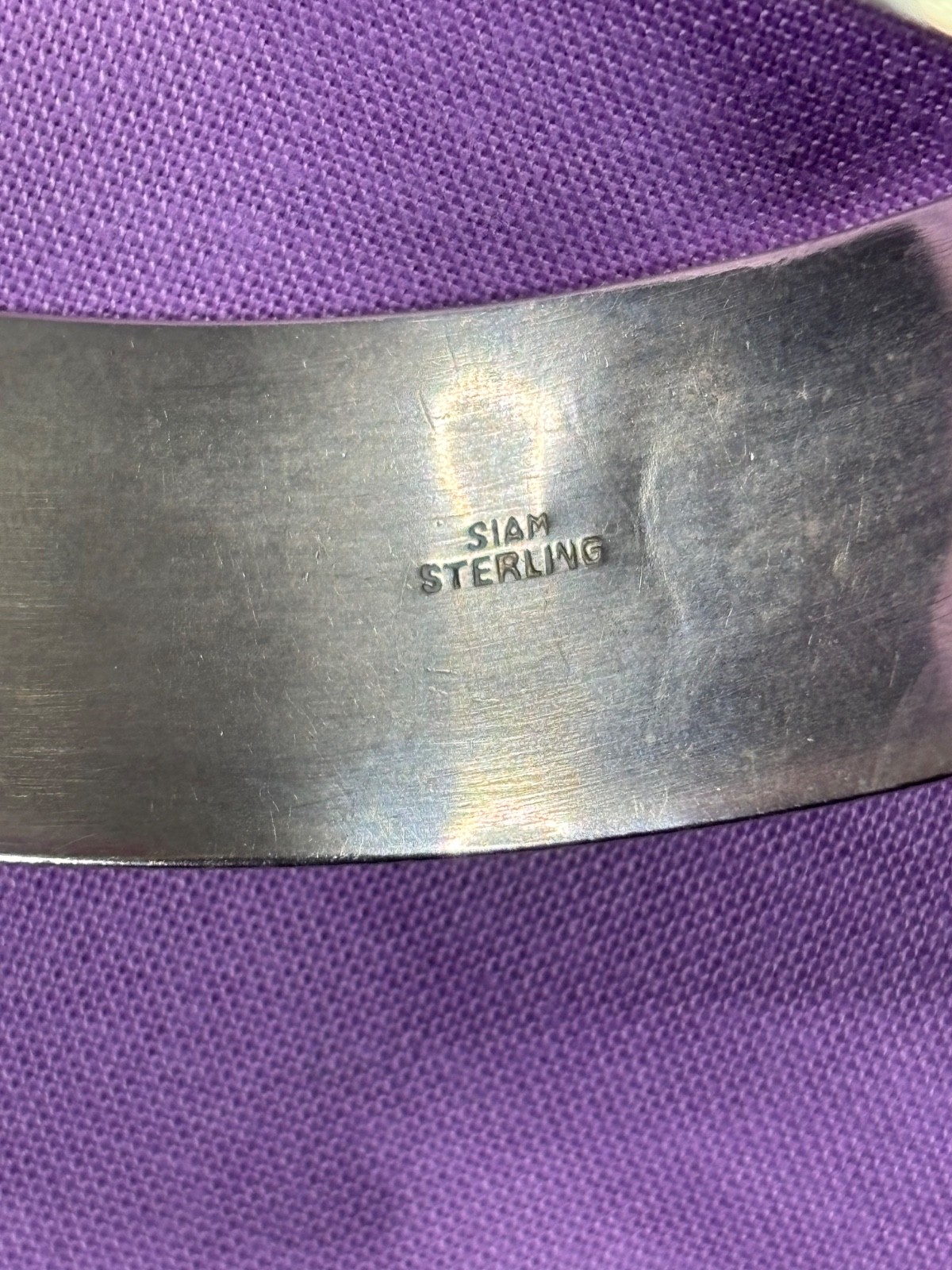 Tribal Siam Sterling Silver Cuff bracelt 38.3g