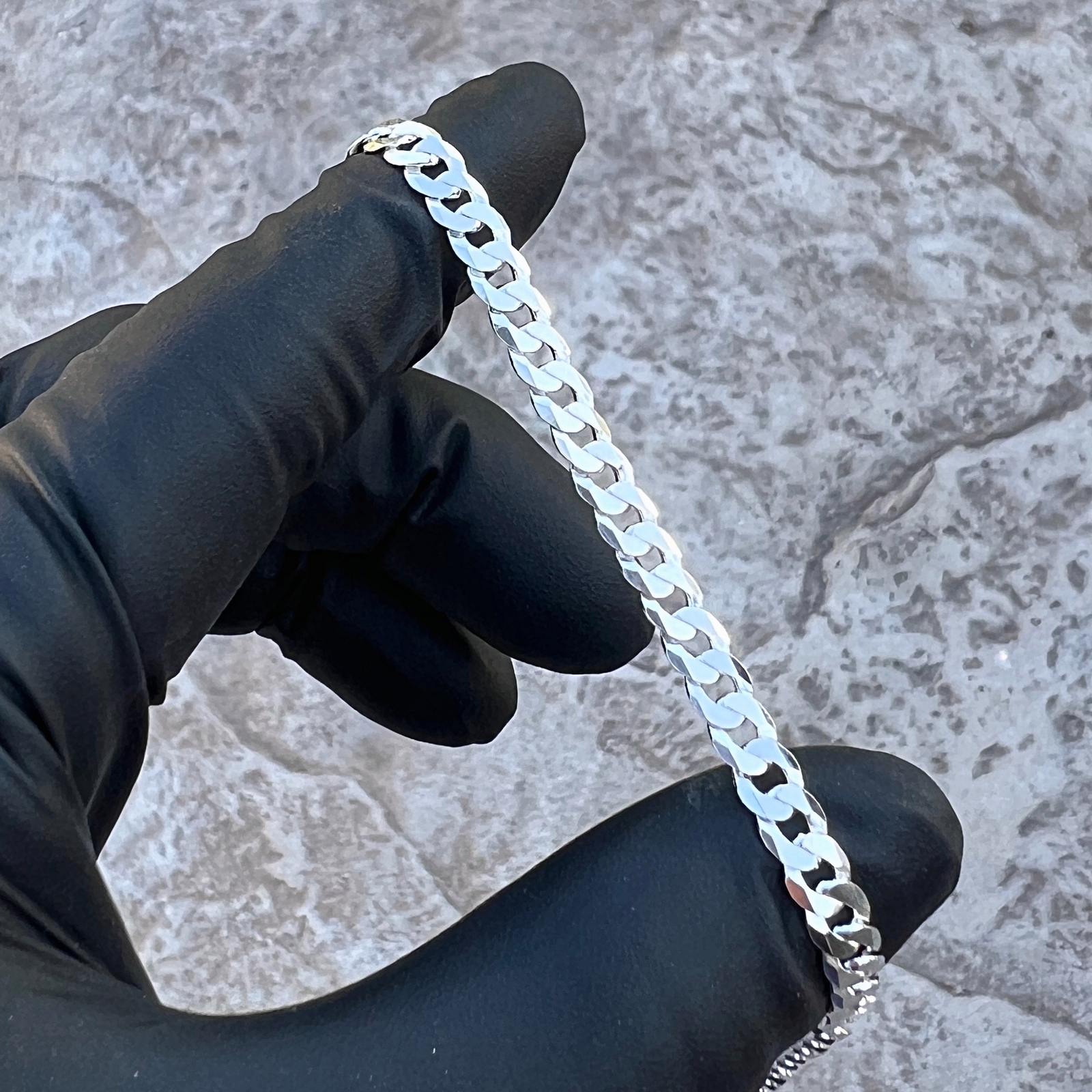 Real Italy 925 Sterling Silver Flat Cuban Link Chain Necklace Mens & Women 5MM