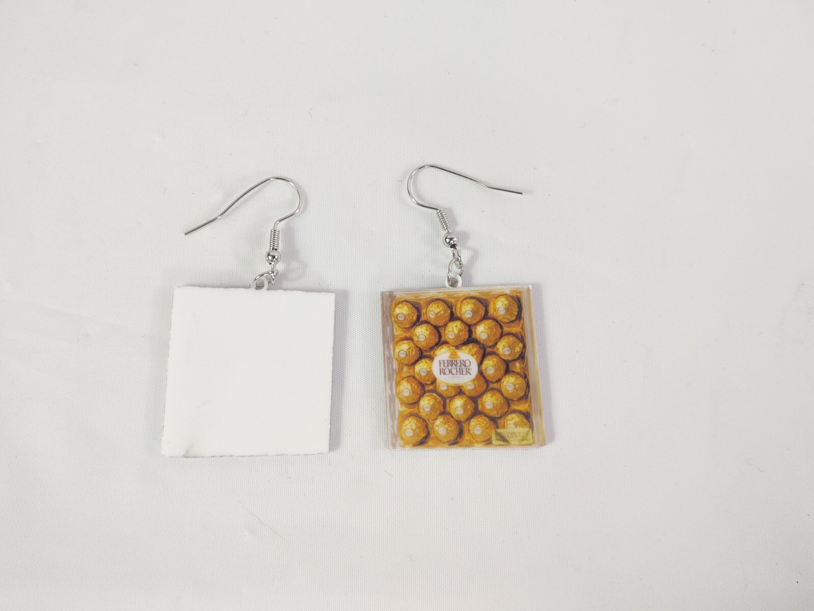 Hook Drop Dangle Pierced Earrings Ferrero Rocher Candy Sweets Costume Jewelry