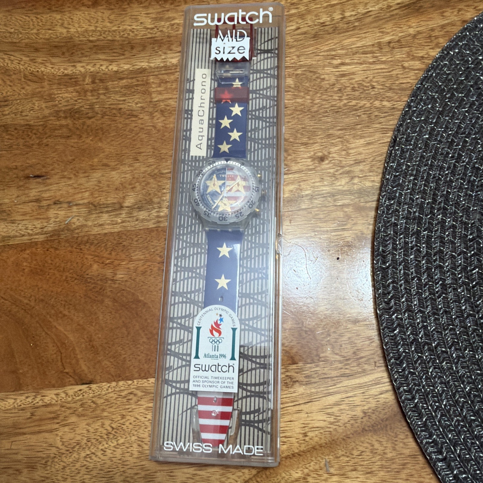 Swatch 38mm Watch American Dream SEK103 1995 Aquachrono – Atlanta 1996 NOS Mint