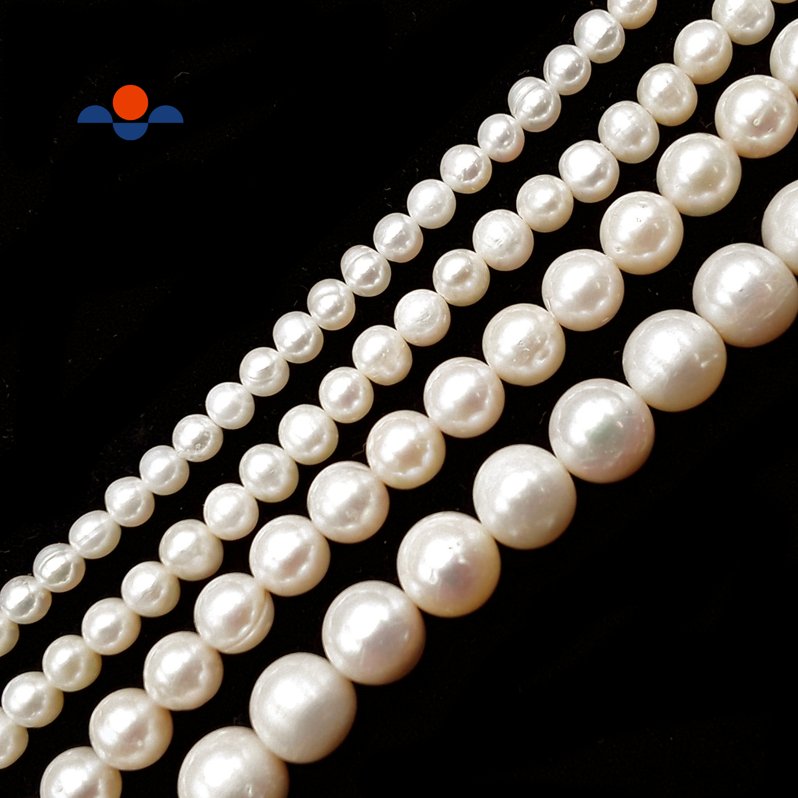 Fresh Water Pearl White Off Round Potato Beads 5mm 6mm 7mm 8mm 10mm 15.5″ Strand