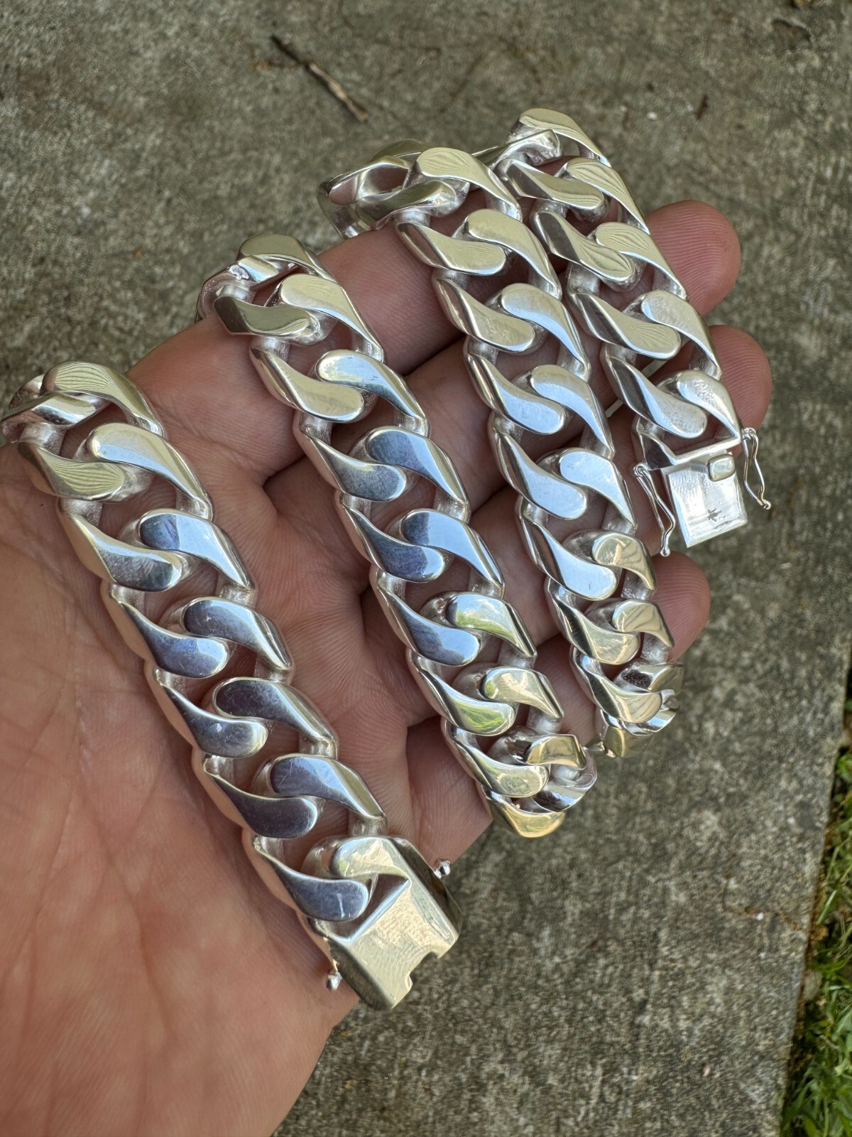 Handmade Miami Cuban Link Chain Necklace / Bracelet Real Solid 925 Silver 6-20mm