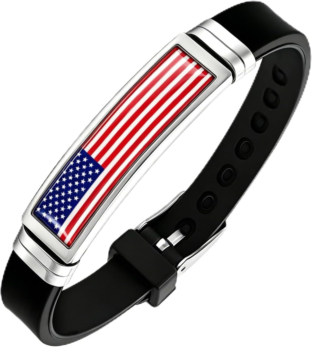 Patriotic American Flag Bracelet for Men and Women – Adjustable Stainless Steel