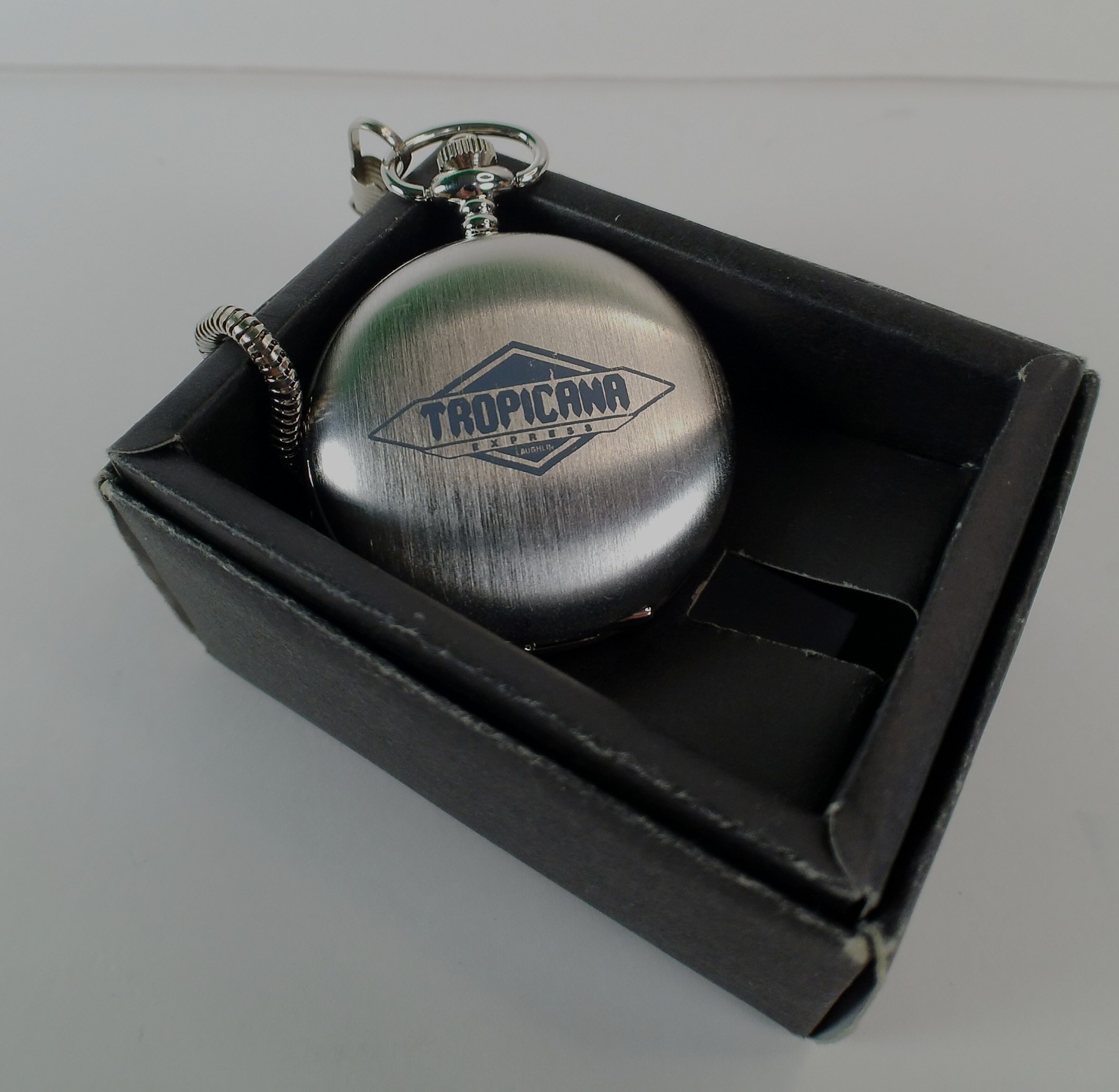 Tropicana pocket watch with chain, box