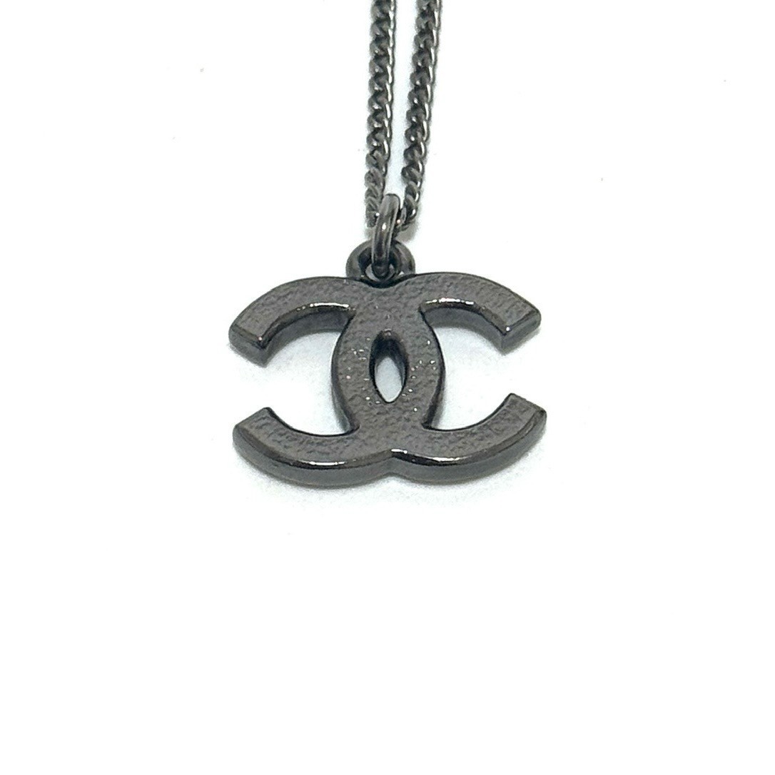 CHANEL A17S CC COCO Necklace Silver Rhinestone ImitationPearl Authentic JAPAN