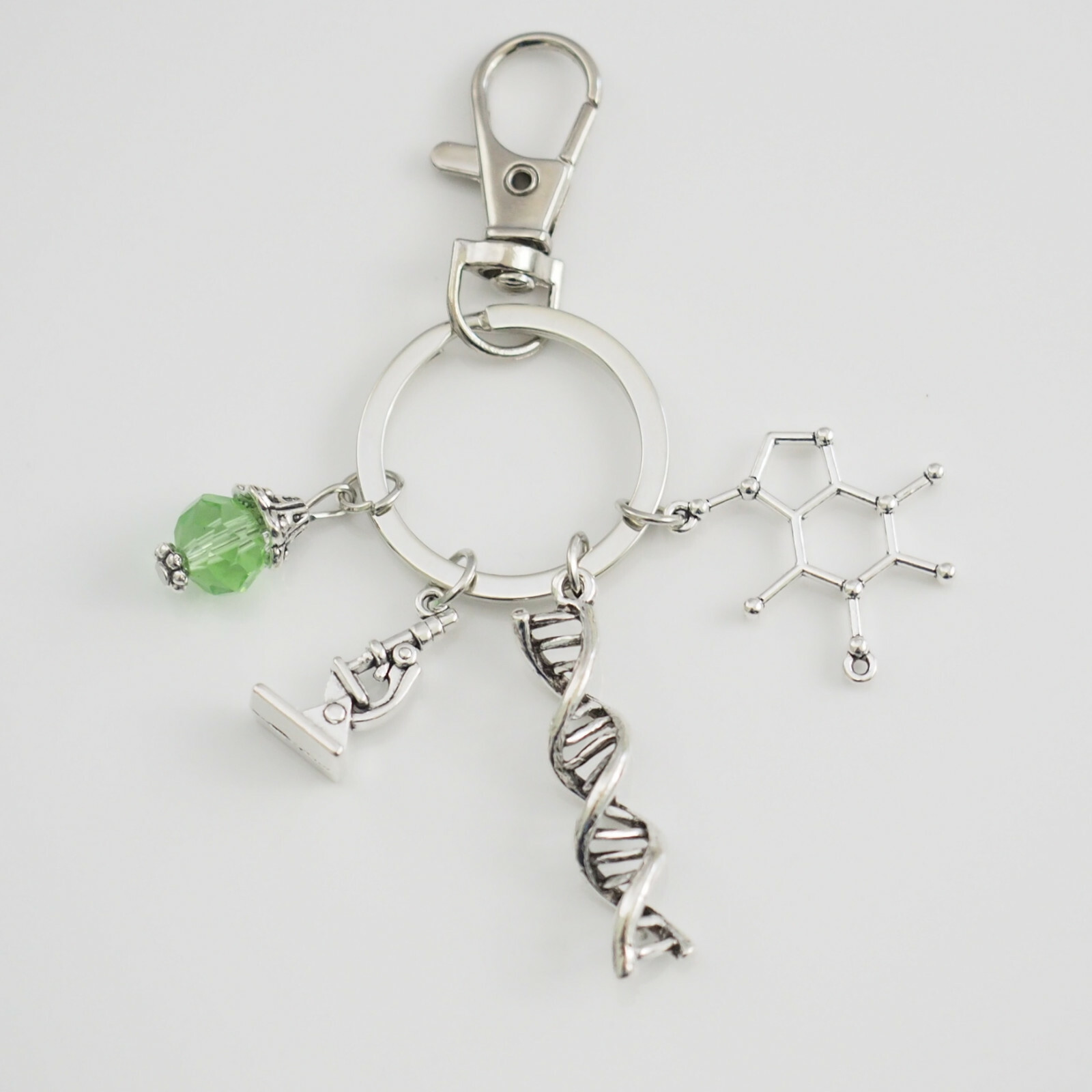 Science Clip Keychain Biology DNA Microscope Molecule Charms Scientists Gift