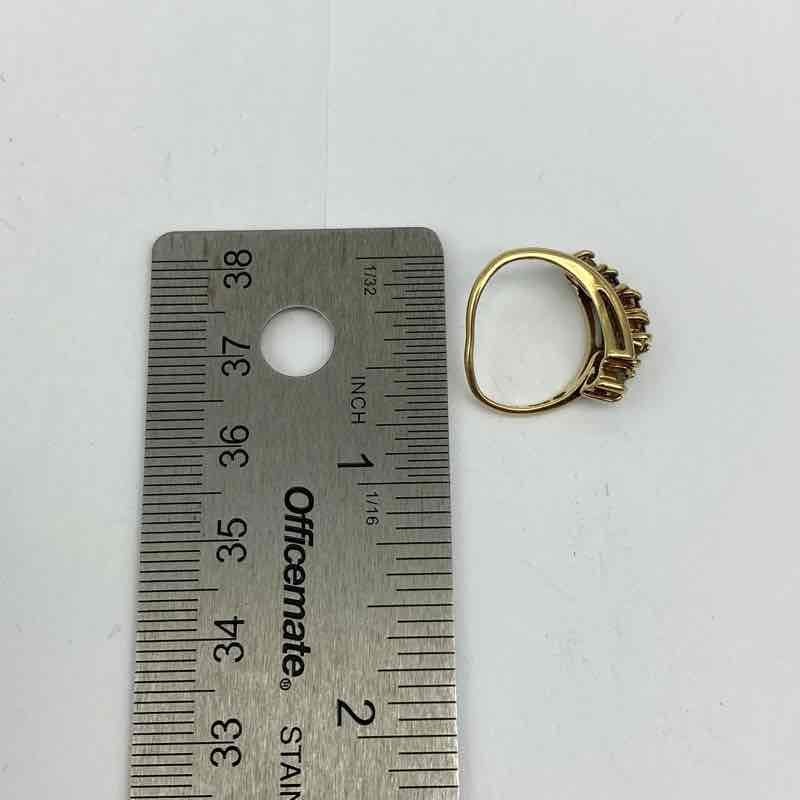 10K Yellow Gold Multi-Gemstone Bypass Ring Size 3.25 Aquamarine Emerald 2.3g