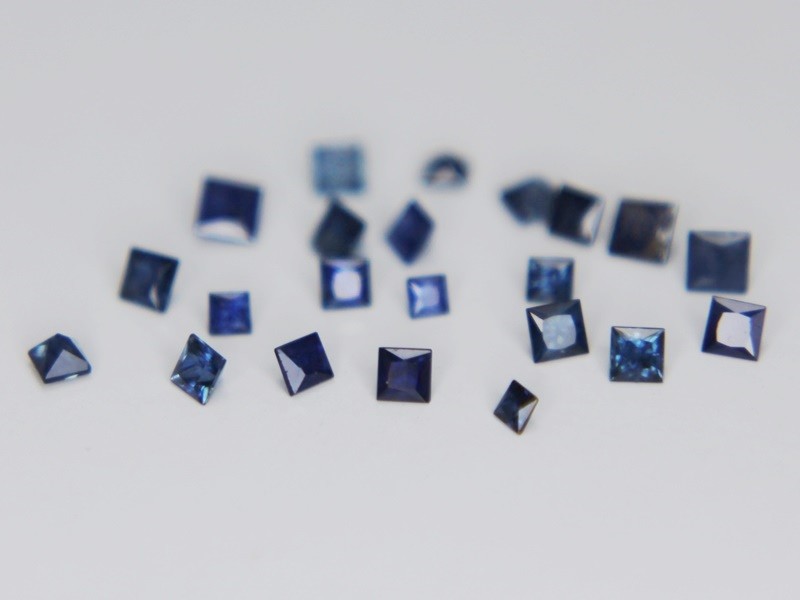 1x Ceylon Blue Sapphire Square Princess 2x2mm VS Natural Gemstone 1.2mm to 2.5mm