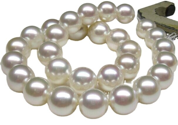 Suberb Huge 17″11-14mm Natural South Sea Genuine White Round Pearl Necklace 6618