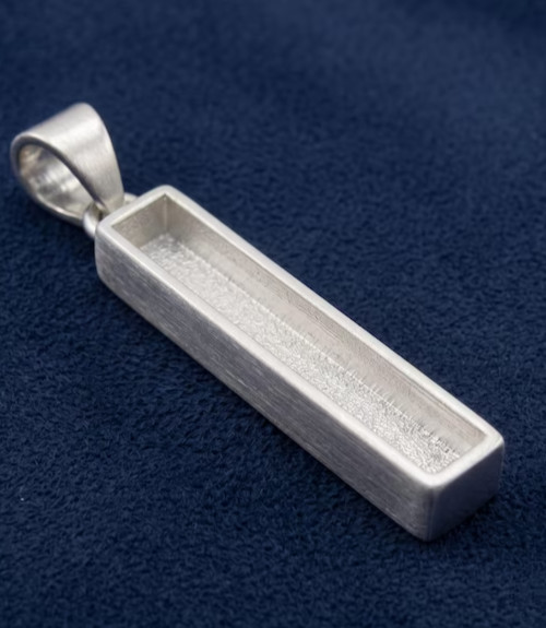925 Sterling Silver Rectangle Bar Bezel Pendant Blank Handmade Jewelry All Sizes