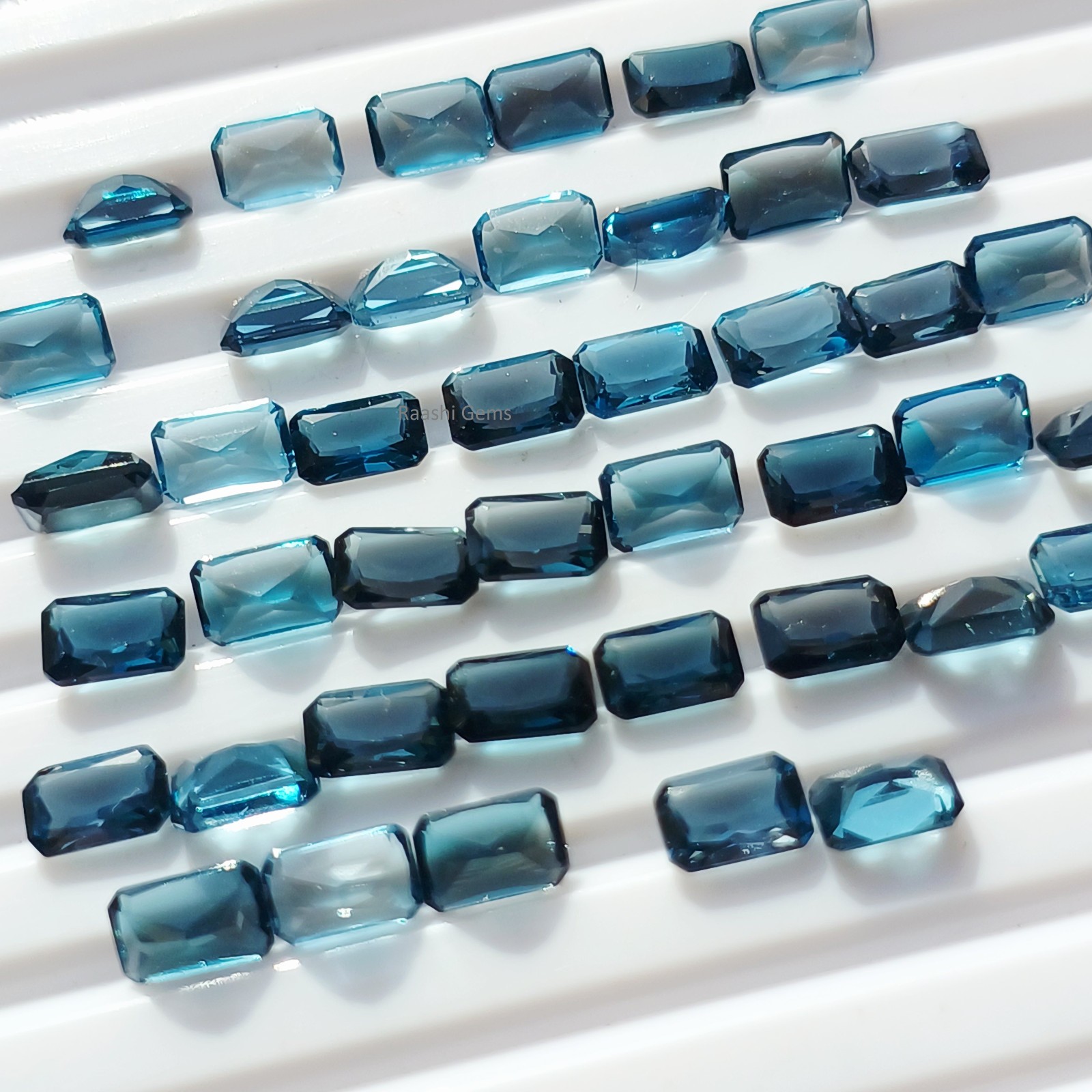 London Blue Topaz Octagon Faceted Cut 3x5mm to 8x10mm Natural Wholesale Gemstone