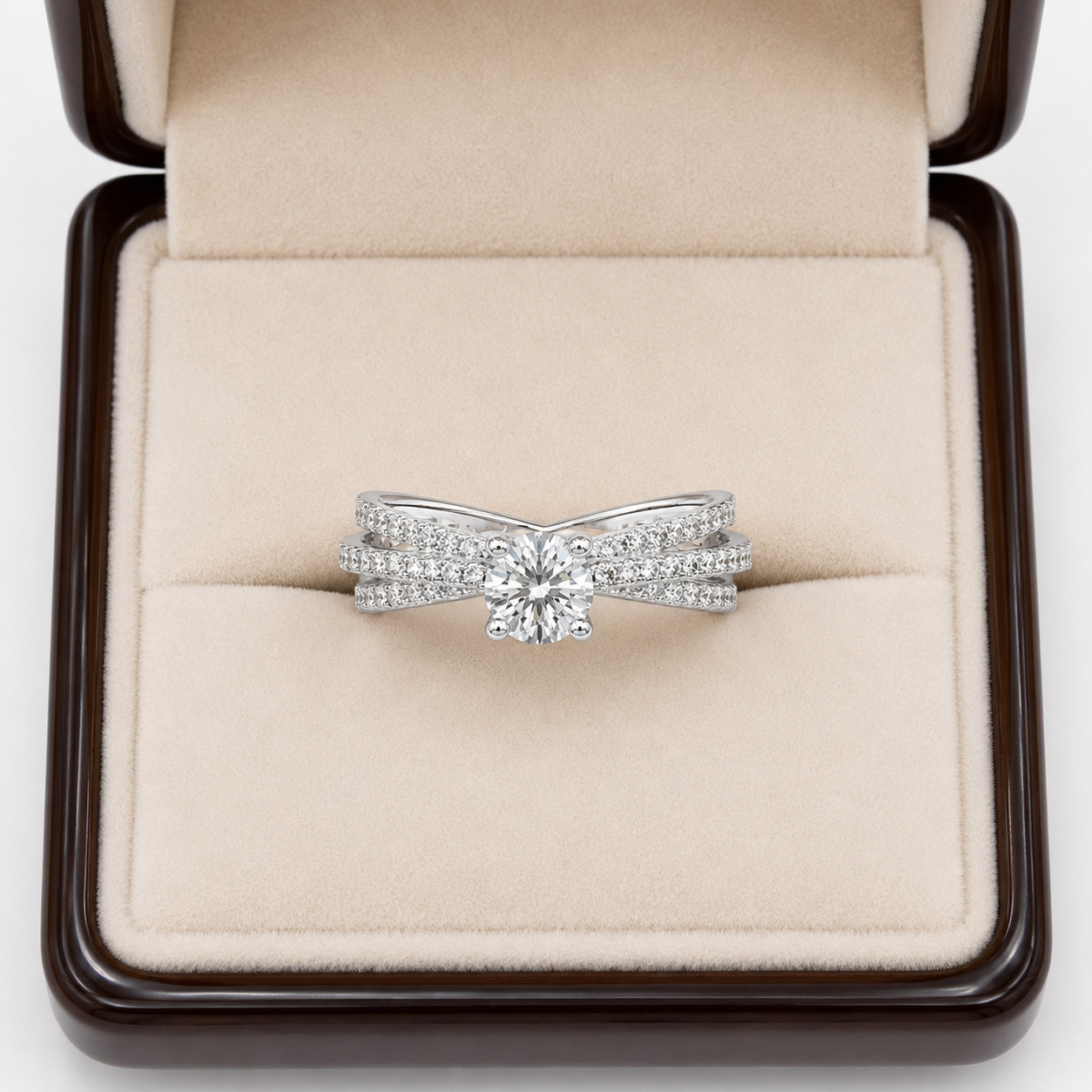 1.60 Ct Round Cut Natural Diamond Wedding Ring 14K White Gold Size 8