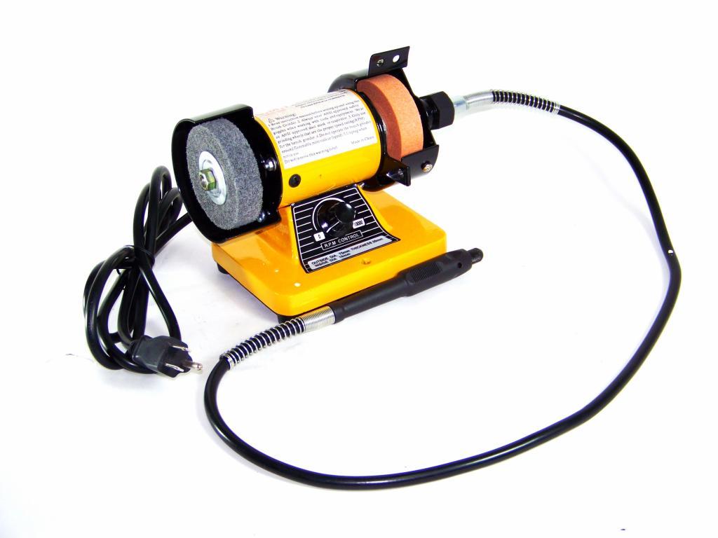 3″ Mini Bench Grinder Rotary Shaft Die Carving Polisher Buffer Variable Speed