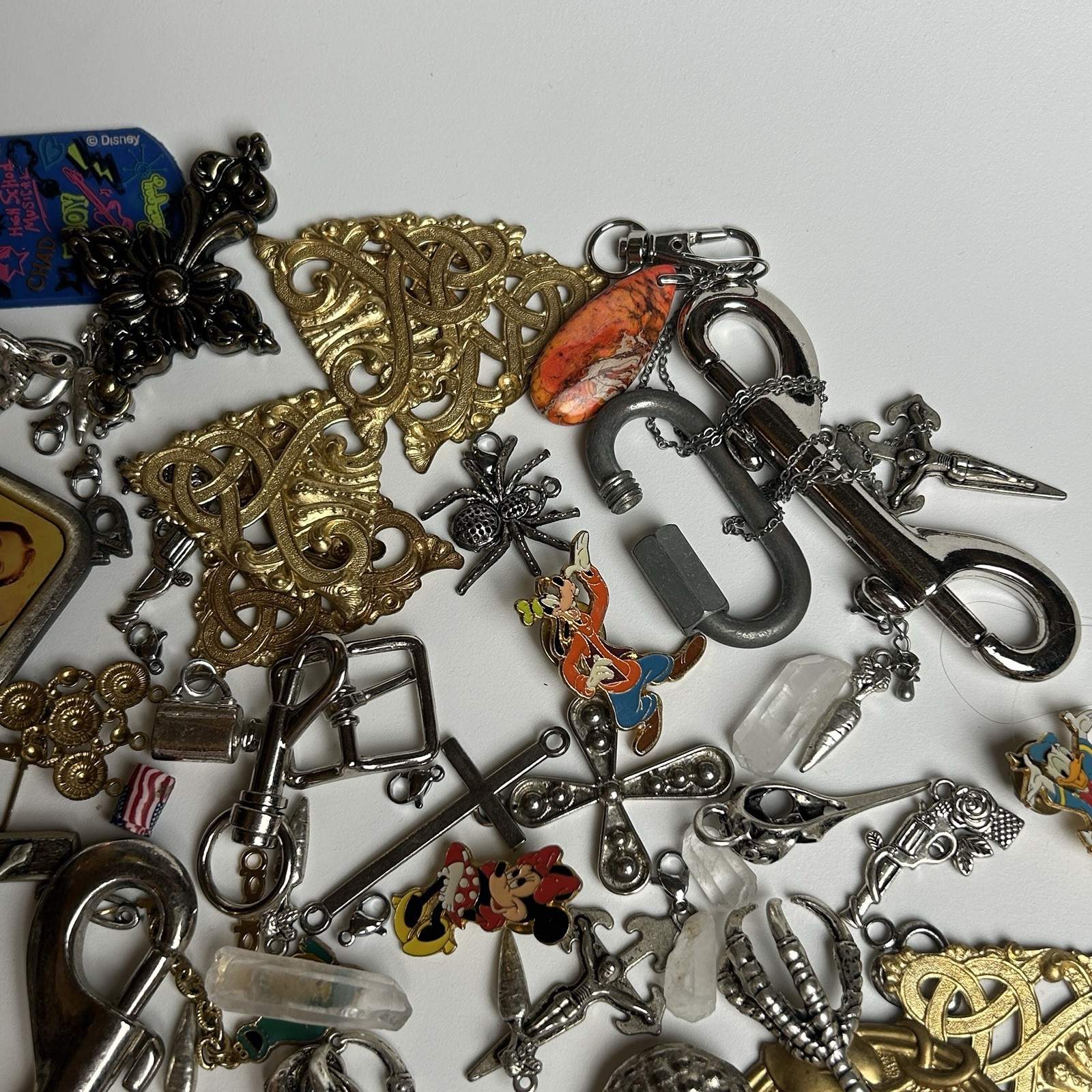 Mixed Metal Lot Jewelry Findings Cross Disney Crystal Ornate Bundle