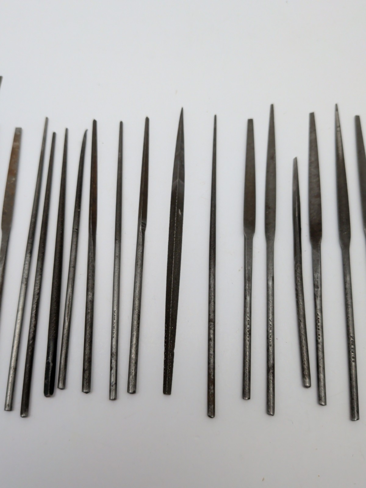 LOT OF 32: Vintage Jewelry Jeweler Watchmaker Precision METAL FILES ALL AM SWISS