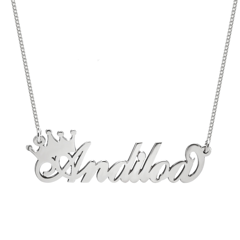 Custom Crown Name Necklace personalized gift handmade