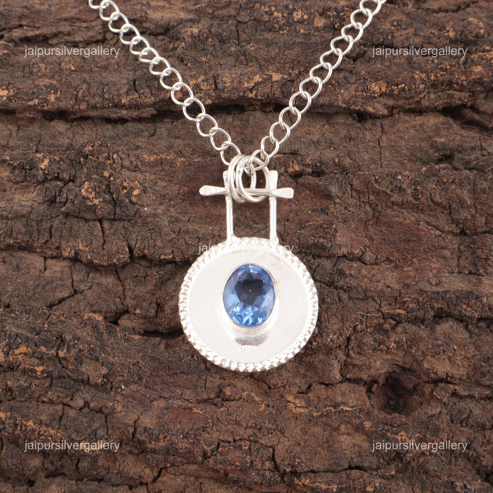925 Silver Tanzanite Gemstone Jewelry Handcrafted Everyday Pendant 1.4″ For Her