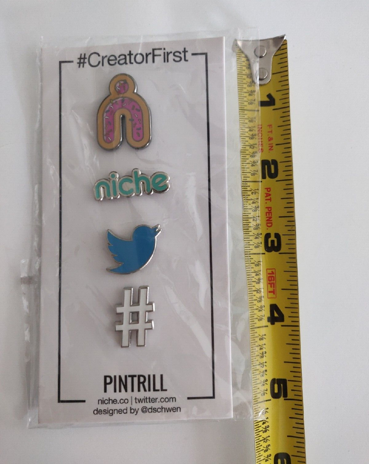 Pintrill #CreatorFirst OFFICIAL TWITTER Pins Set of 4 – NEW & SEALED