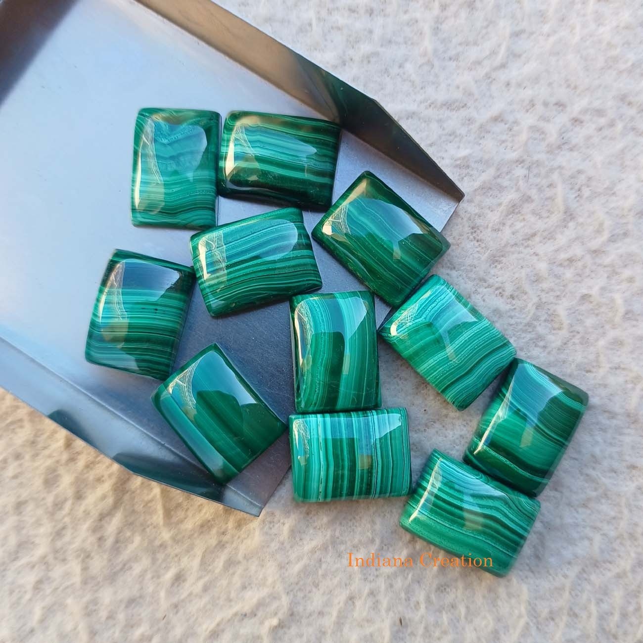 Natural Malachite Rectangle Cabochon 6x8mm To 20x25mm Loose Gemstone