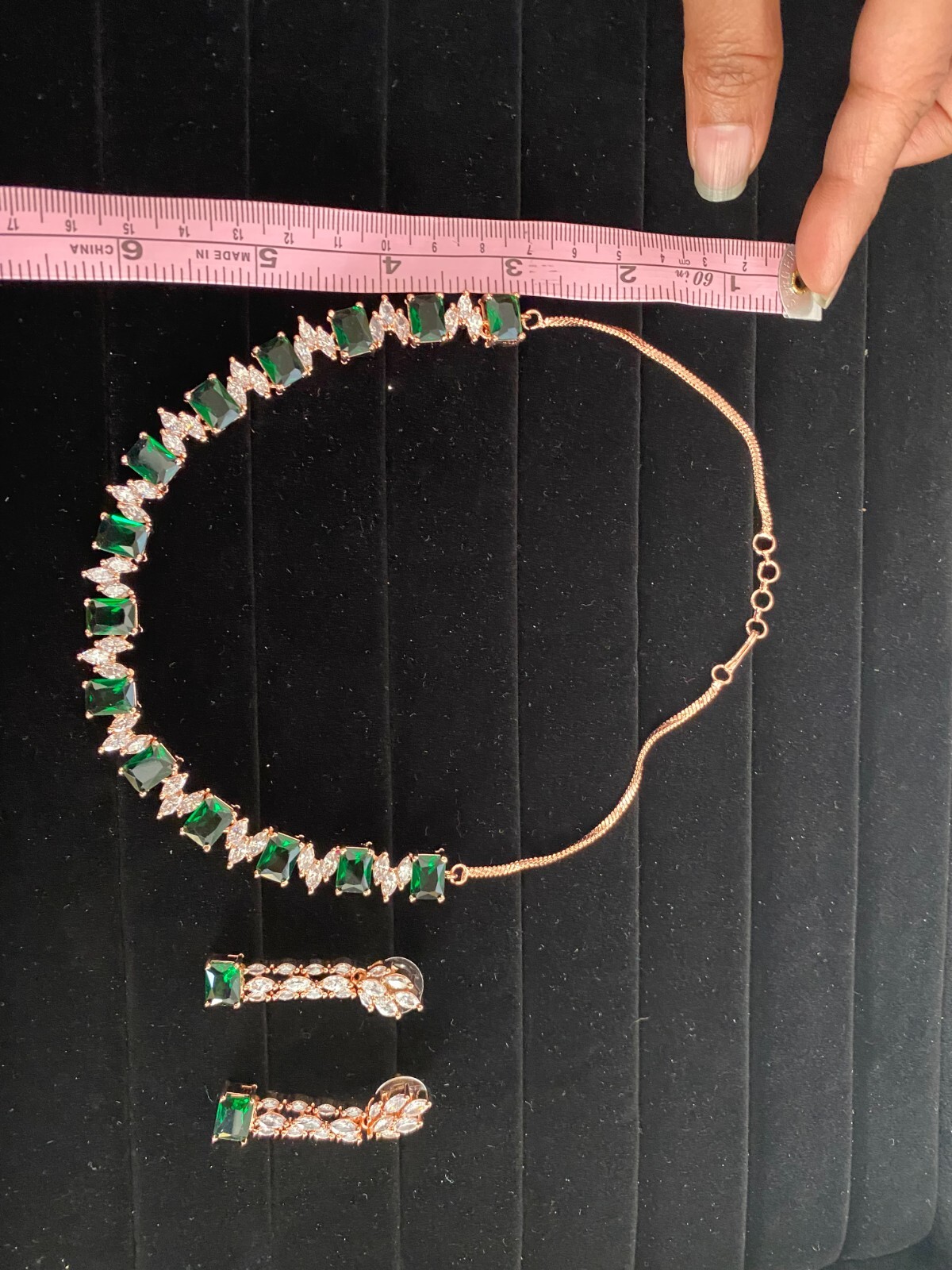 Emerald Necklace set A D Jewelry Rose Gold Bridesmaid Jewelry Gift C Z Jewelry