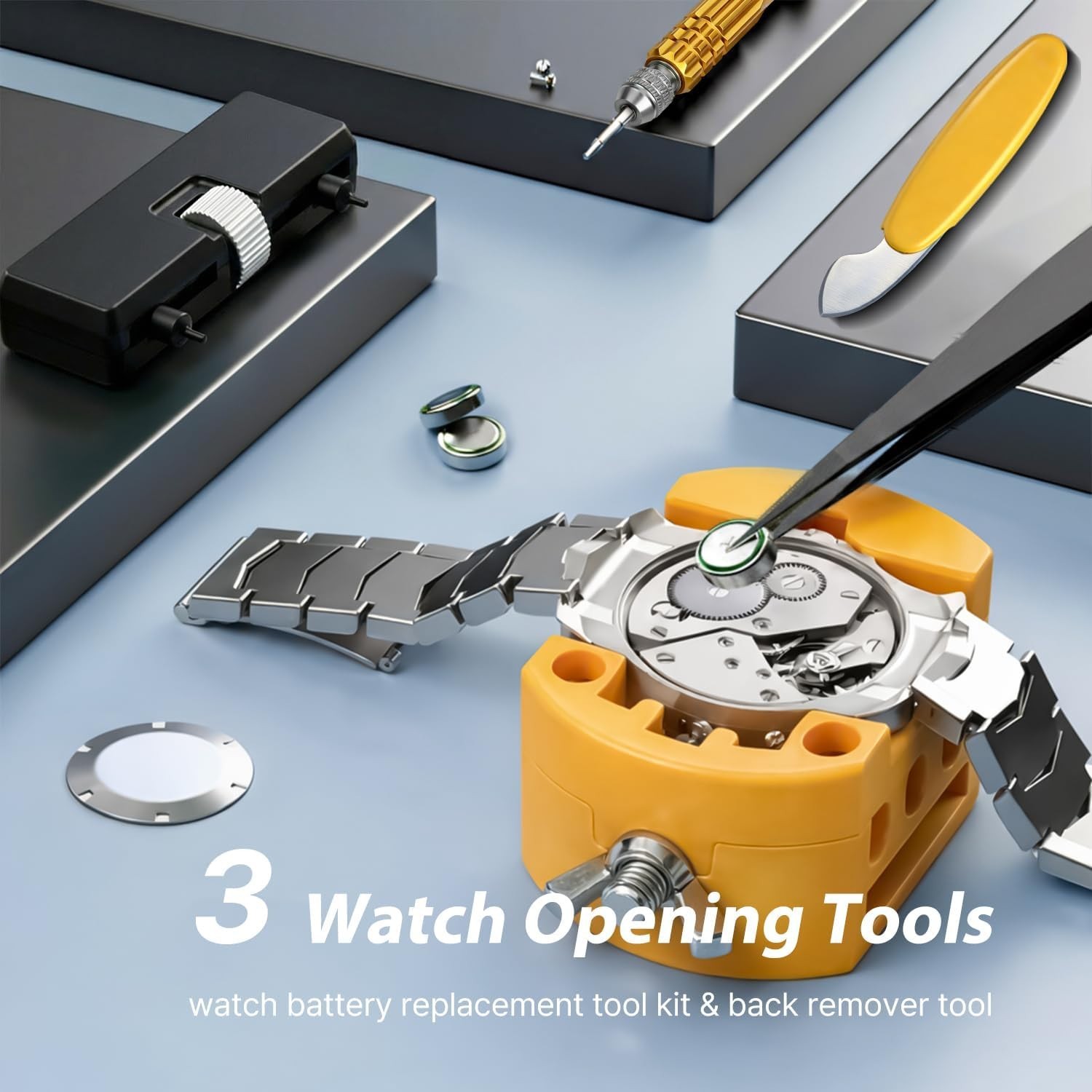 Multi-Function Watch Case Opener Set: Durable Tool Kit for Easy Repairs, 1 Count