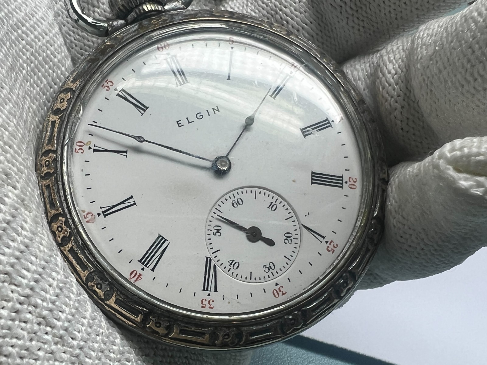 57. Elgin Y 1907 pocket watch 16s 7 J G 291model 7 Class 110 running