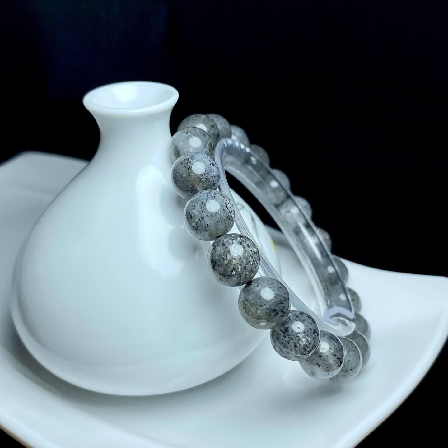 10.8mm Natural Super Seven 7 Black Mica Crystal Quartz Stone Bracelet