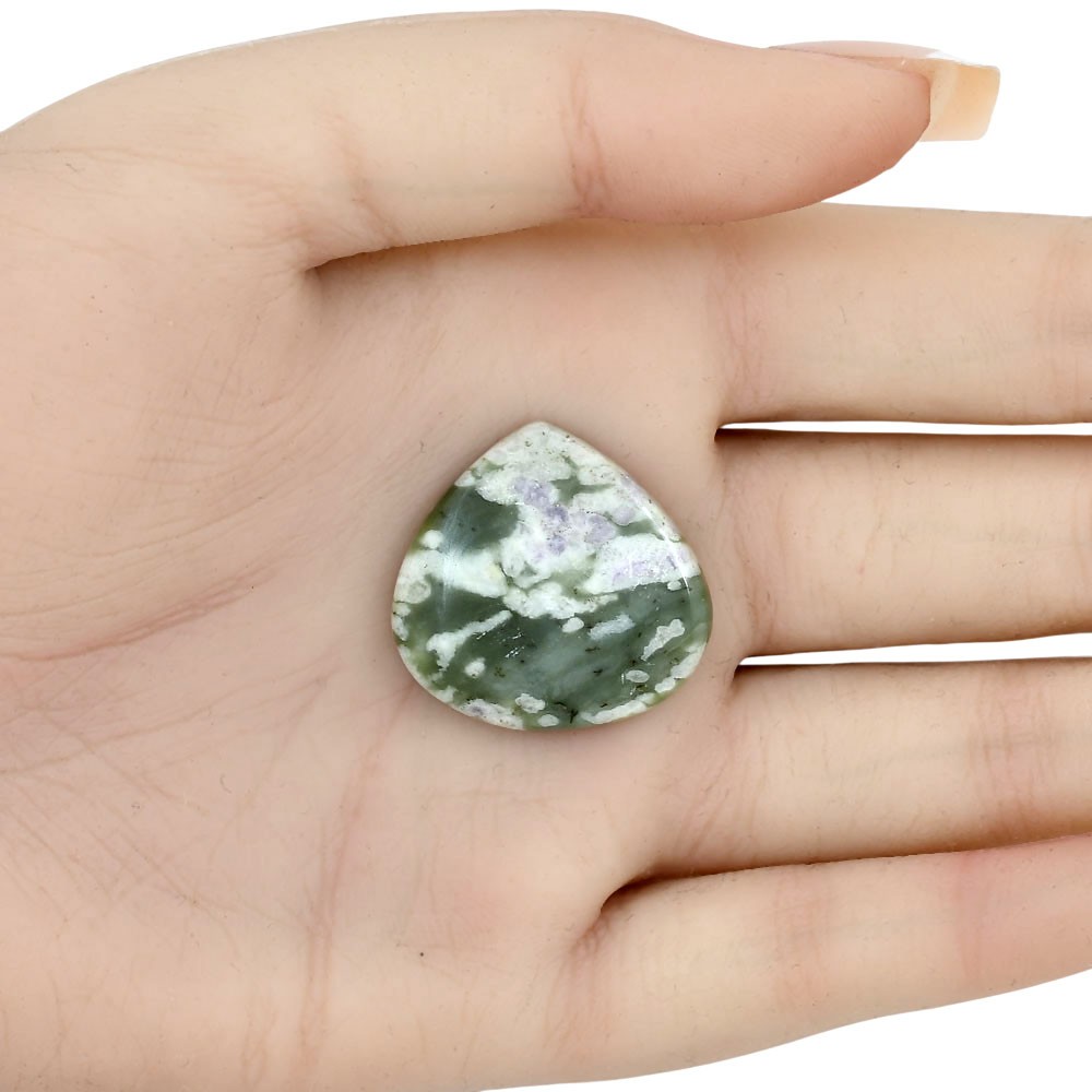 Natural Peace Jade 26.4×25.5×5 mm Pear Shape Polished Loose Gemstone LS01471-19