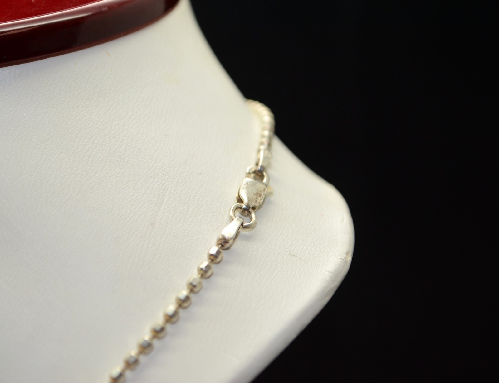 Sterling Silver Adorable Cut Bead Chain Necklace 20.0″ #FME854