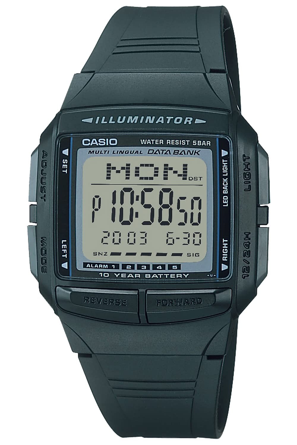 Casio Data Bank Watch Men’s DB-36-1AJH 5 Bar Water Resistant