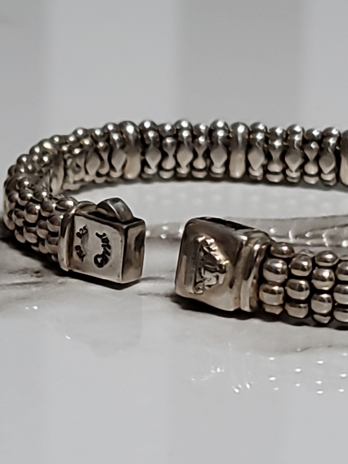 Designer LAGOS Sterling Silver 18K 8.7mm Signature Caviar Rope Bracelet