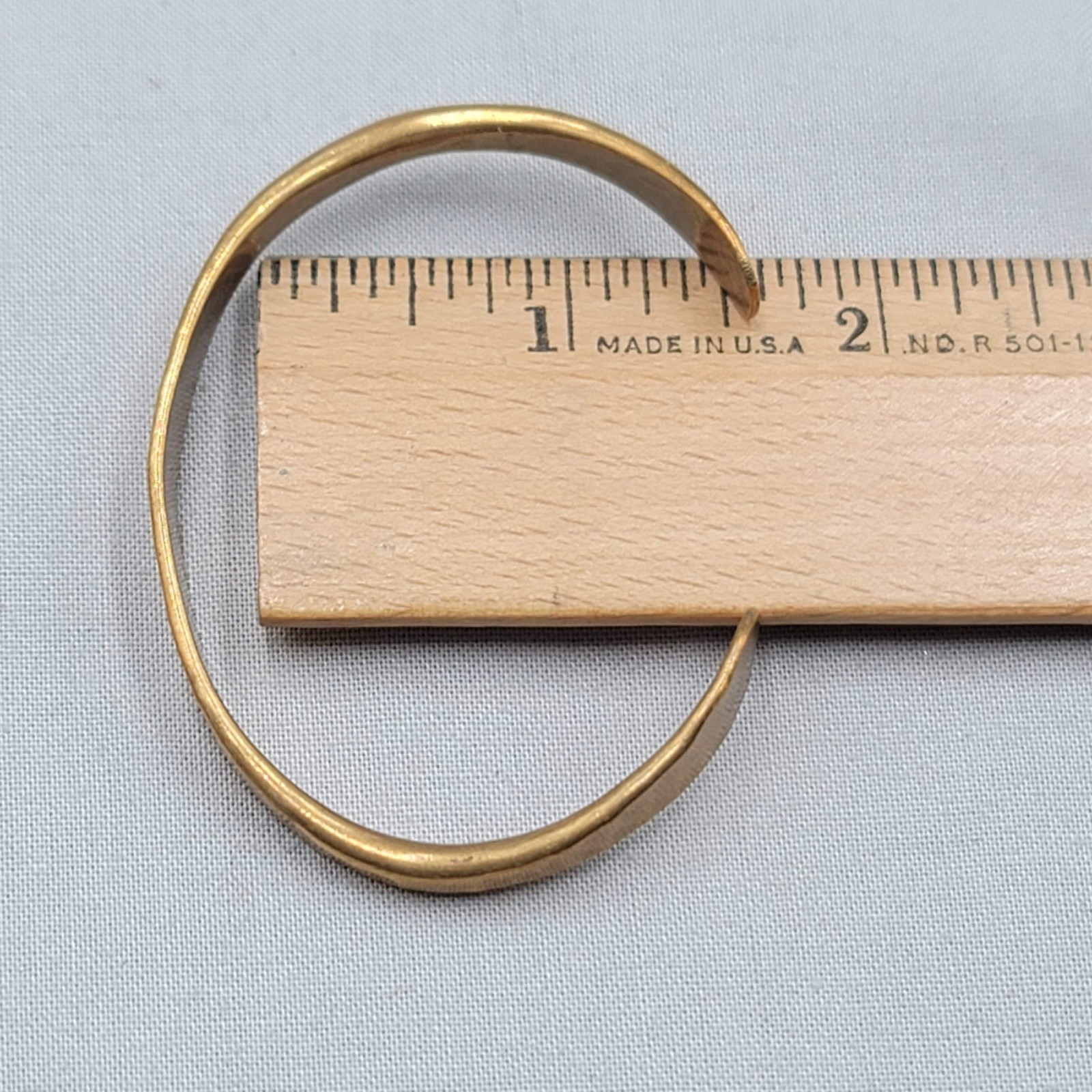 Hammered Brass Cuff Bracelet Artisan 6.75″