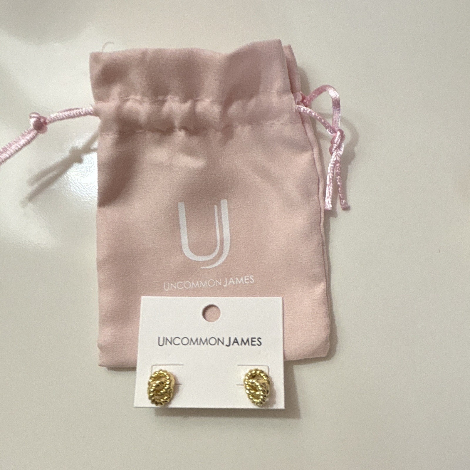 Uncommon James Gold Tone Earrings Lot of 2 Pairs w/ Original Box & Pouches