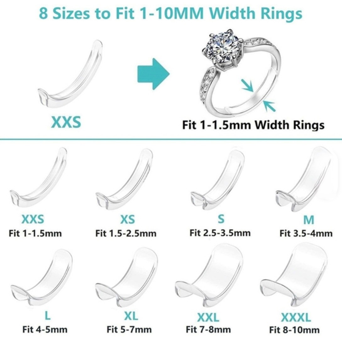 Ring Sizer Adjuster Set Easy Clip Guards Spacers Loose Ring Tighteners 1–10mm