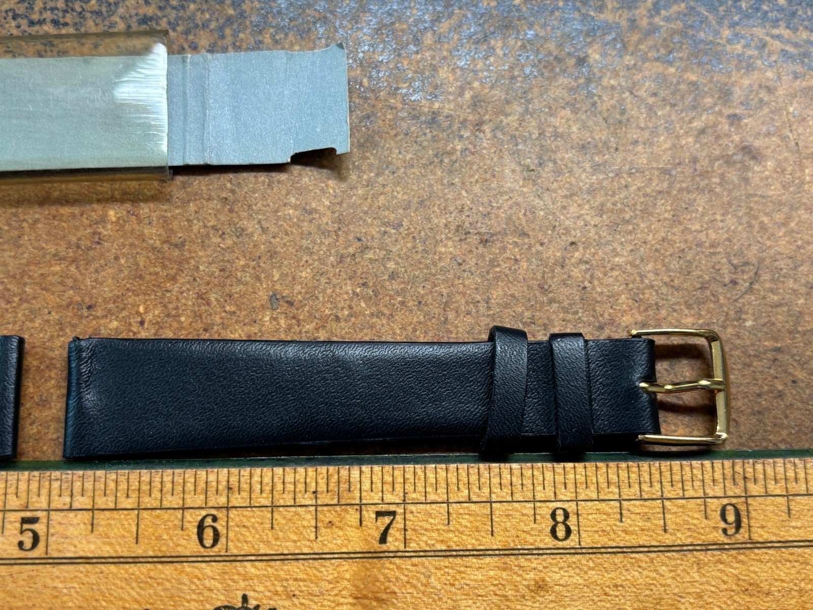 Vtg 18mm DOWNING ITALY brown 11/16 CALF SKIN watch band 2pc strap Men