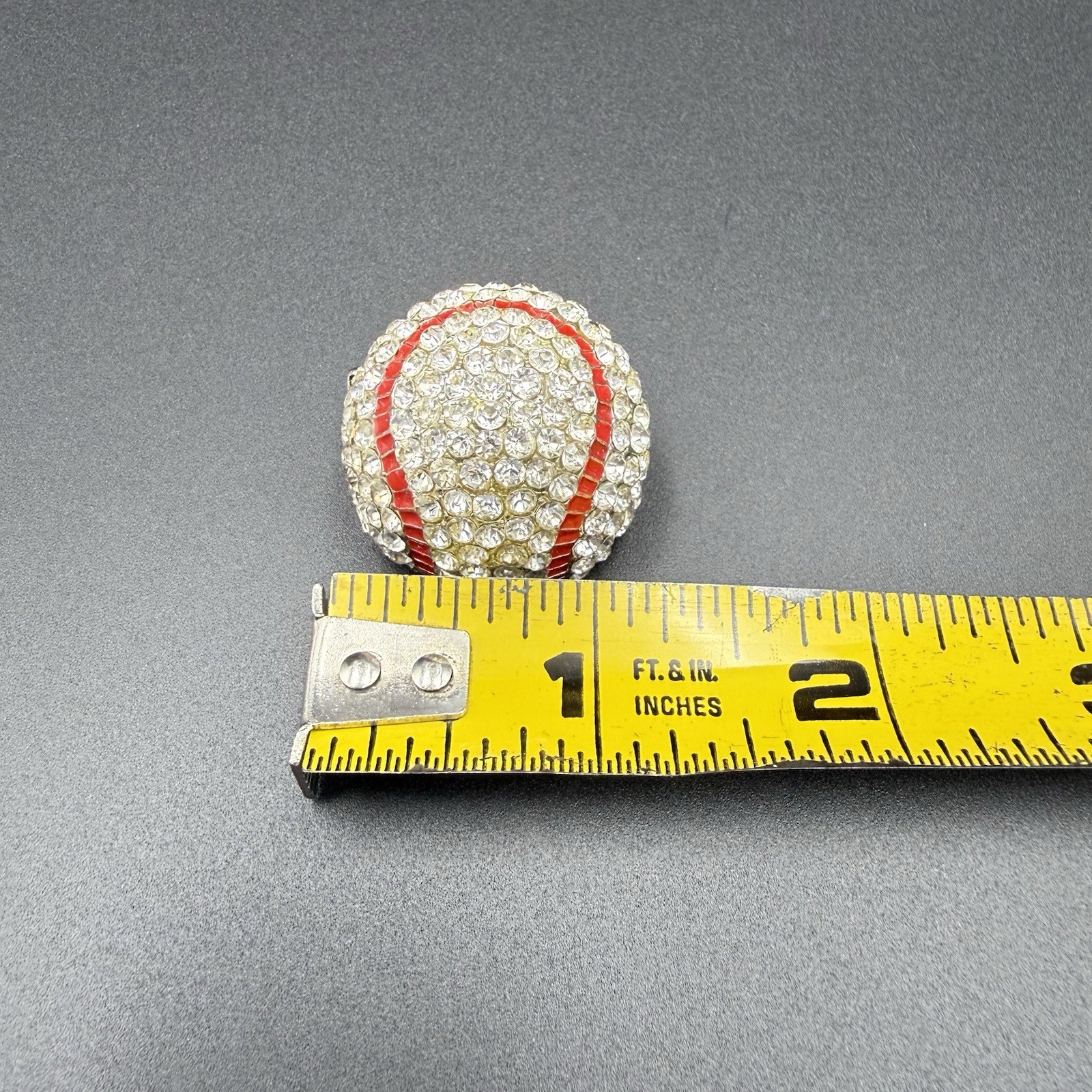 Rhinestone Baseball Ring Stretch To Fit Design *read Description