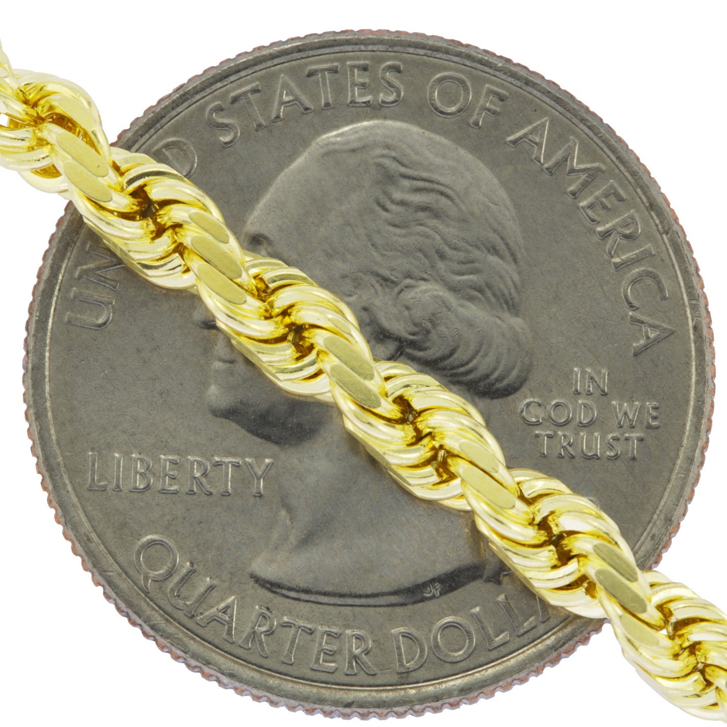 10k Yellow Solid Gold 4mm Mens Diamond Cut Rope Chain Necklace Italian Made 20″